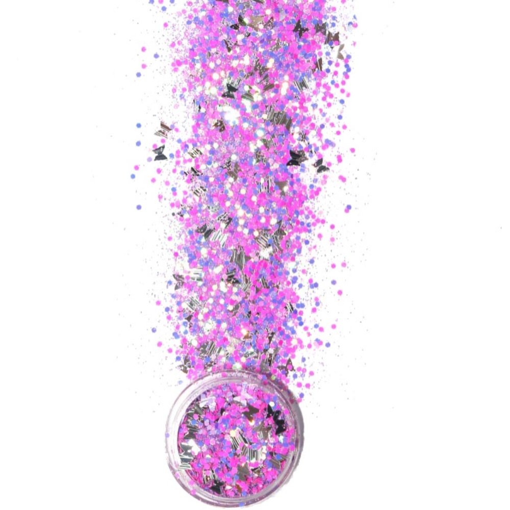 Pink Purple Silver Cosmetic Festival Glitter